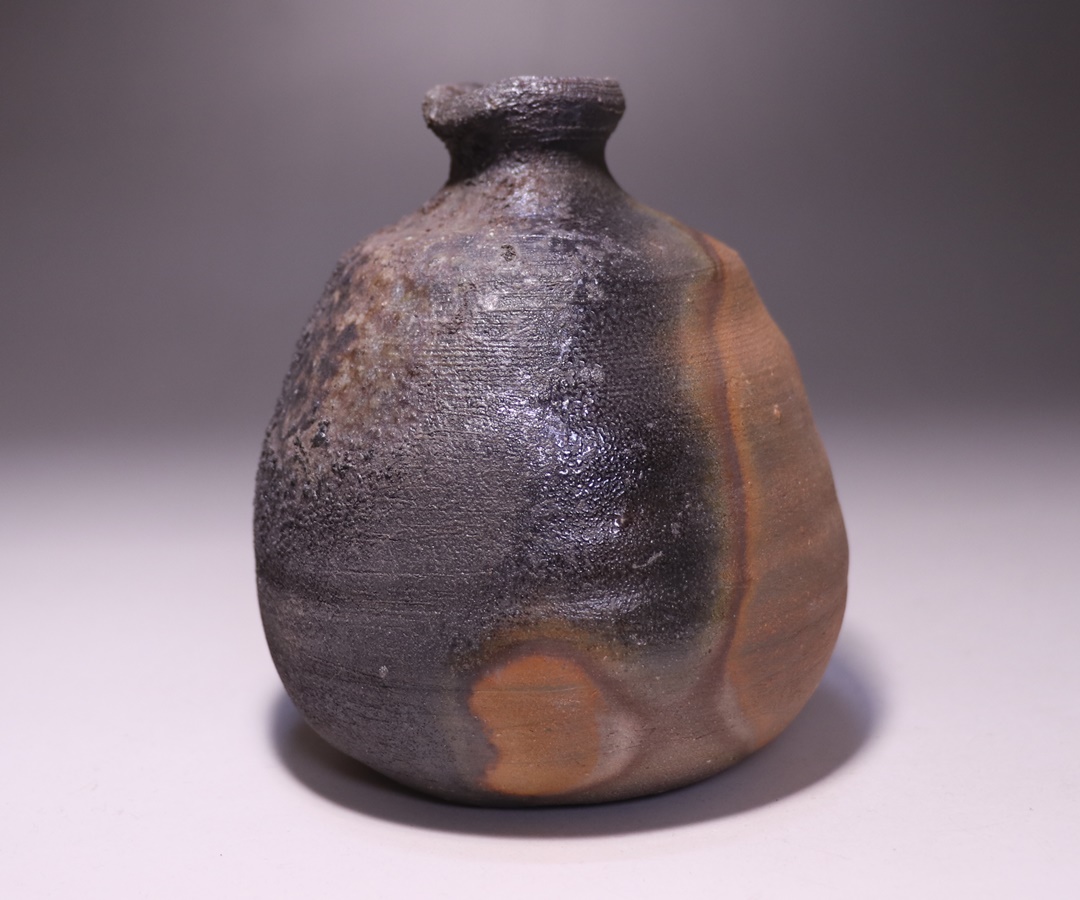 備前焼 中村真ぐいのみ 中村六郎 中村和樹 共箱（紐無し）共布 栞あり