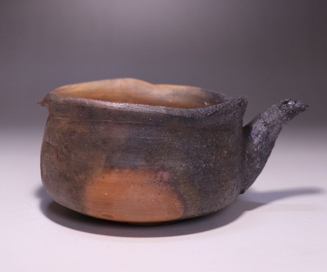 人気作家☆中村和樹師：中村真・中村六郎☆備前窯変徳利☆共箱・布