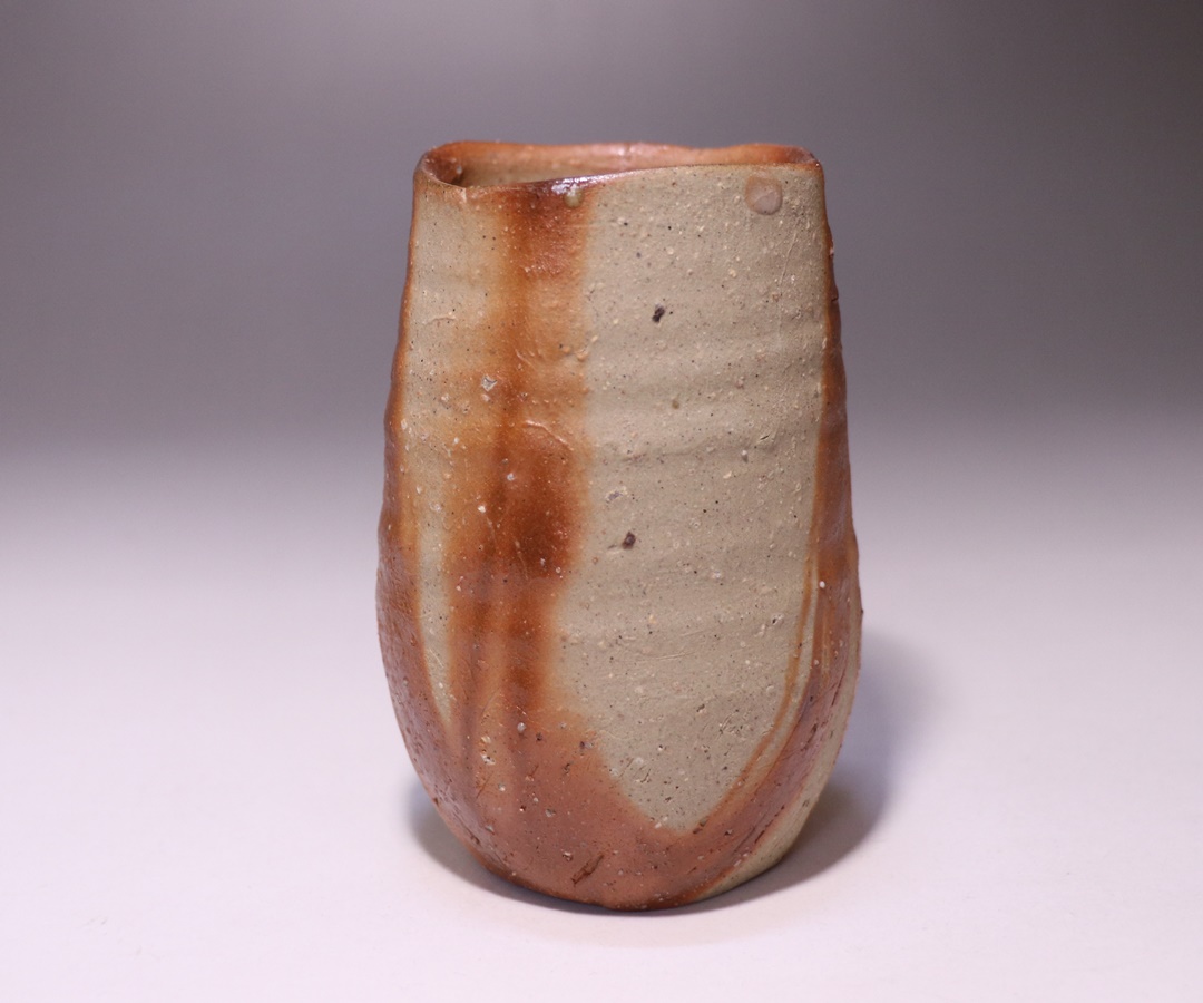 作家物 陶芸家 金重素山 備前 緋襷 盃 ぐい呑 酒器 円山窯