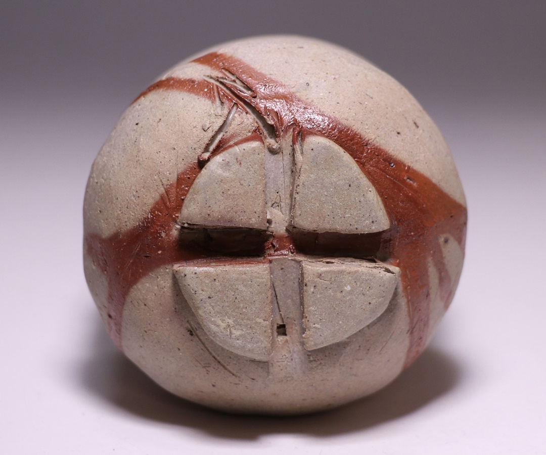 備前焼 有名作家 原田拾六作 緋襷湯呑み 備前焼 有名作家 原田拾六作