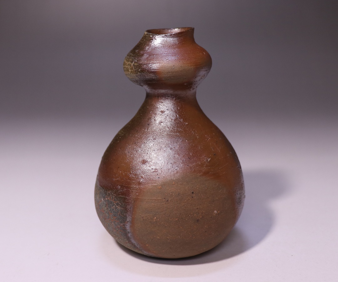 陶芸家 作家物 金重愫 備前 徳利 窯変 とくり 共箱 金重素