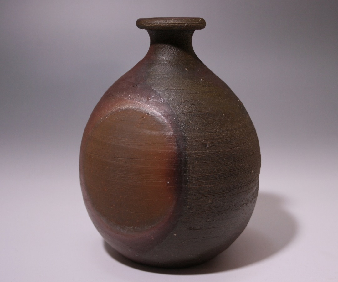 備前焼 人間国宝 藤原雄長男 藤原和作 火襷 盃 共布共箱 N