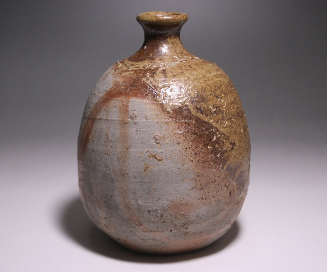 54】◇矢部篤郎先生 山本陶秀先生・三男 備前焼茶入 四方桟共箱◇ 54