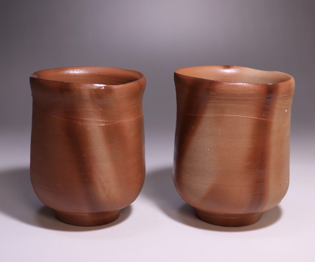 吉本 正 作 「備前緋襷湯呑」 ～備前焼専門卸小売店 川口陶楽苑～