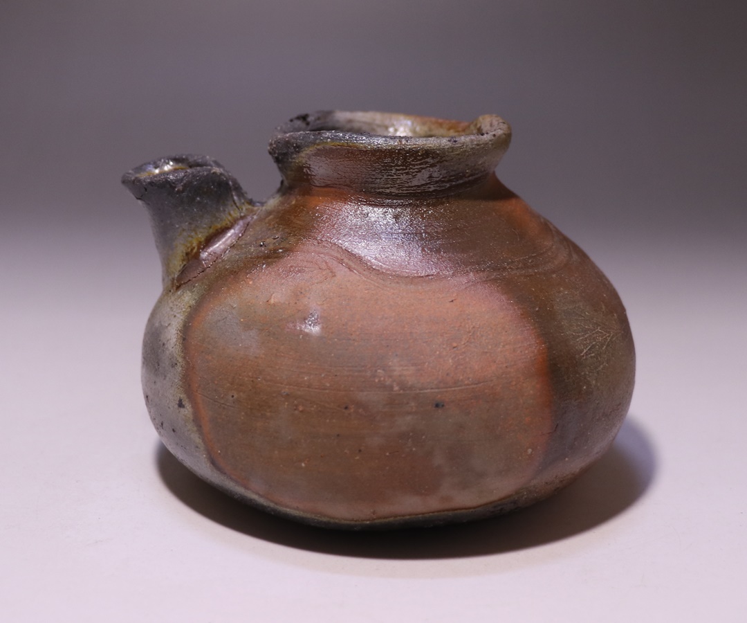 希少作☆中村六郎☆備前【窯変】湯呑☆共箱・布・栞 希少