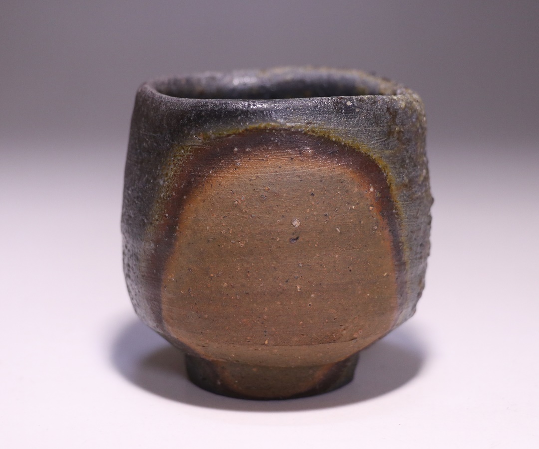 人間国宝 金重陶陽 窯変ぐい吞 M343 人間国宝 金重陶陽 窯変ぐい吞
