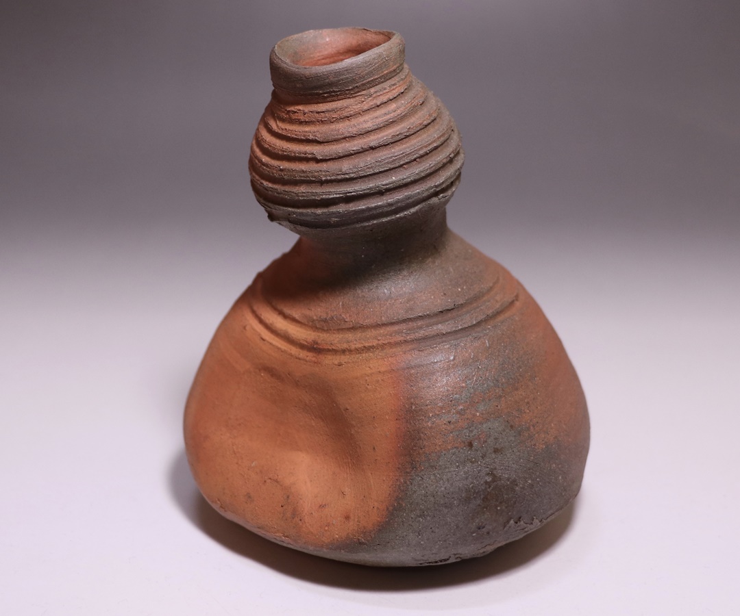 中村六郎 備前焼 壺 壷 紐作り 希少 工芸品 置物 コレクション