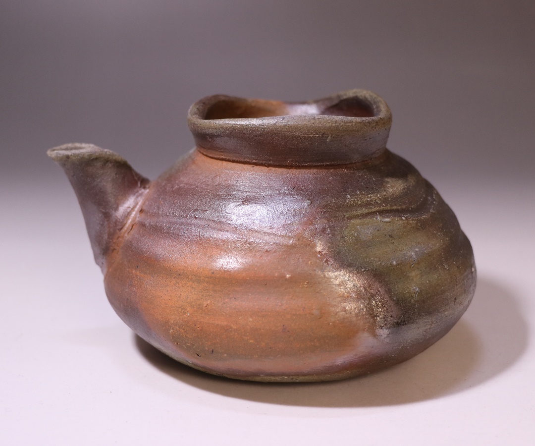 作家 中村和樹 師：中村真 中村六郎 備前 窯変 ぐいのみC 共箱 布 人気