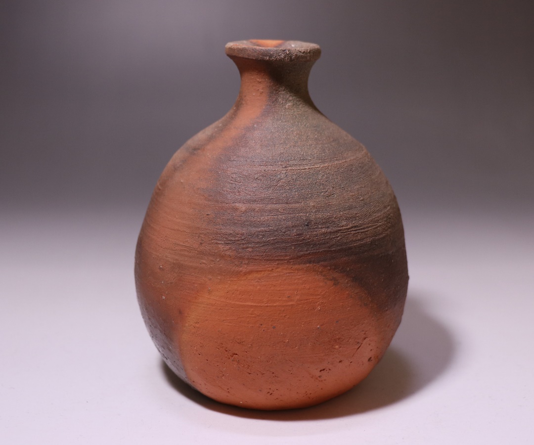 備前焼 金重有邦作 扁徳利 備前焼 金重有邦作 扁徳利 備前焼 金重有邦