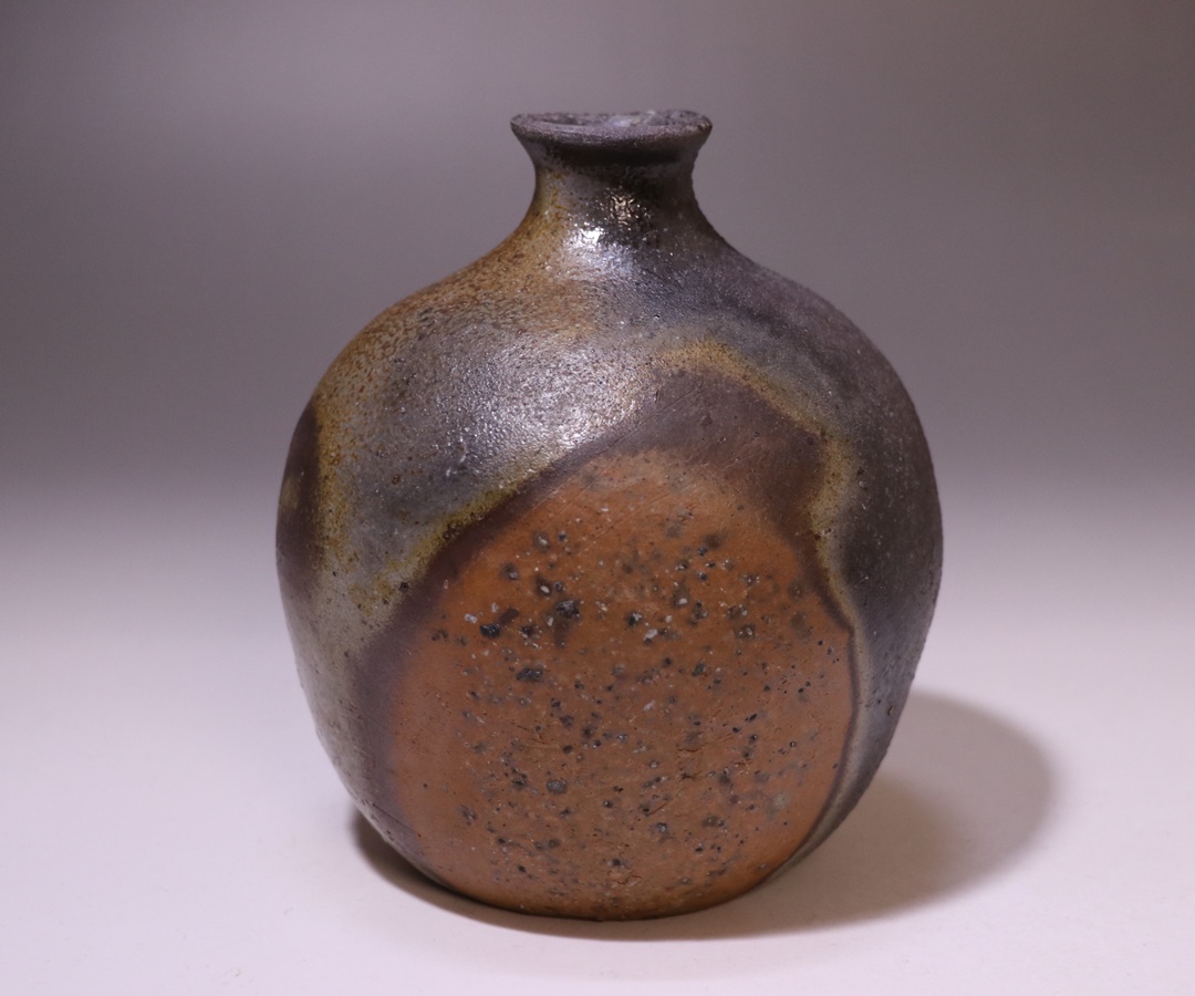 岡山県重要無形文化財 金重有邦 備前焼 「伊部ヒダスキ手付鉢」 共箱合