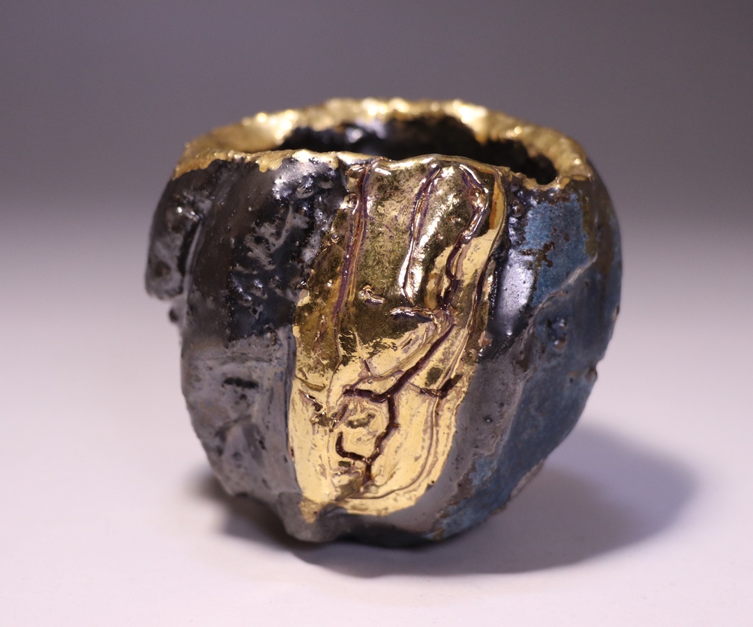 高島聡平 作 「引出四方茶碗」 ～備前焼専門卸小売店 川口陶楽苑～