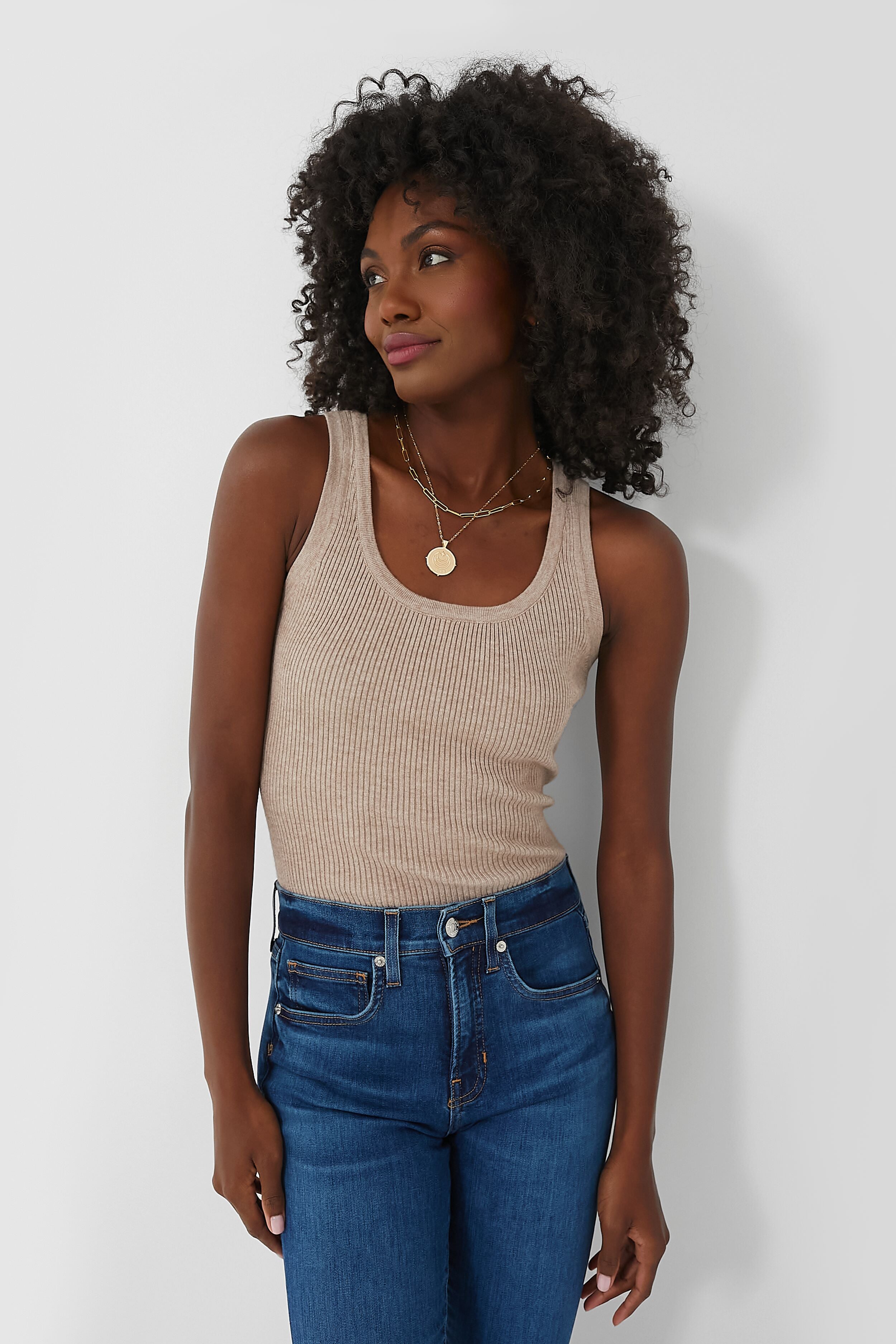 Oat Shelby Rib Knit Tank | Tuckernuck