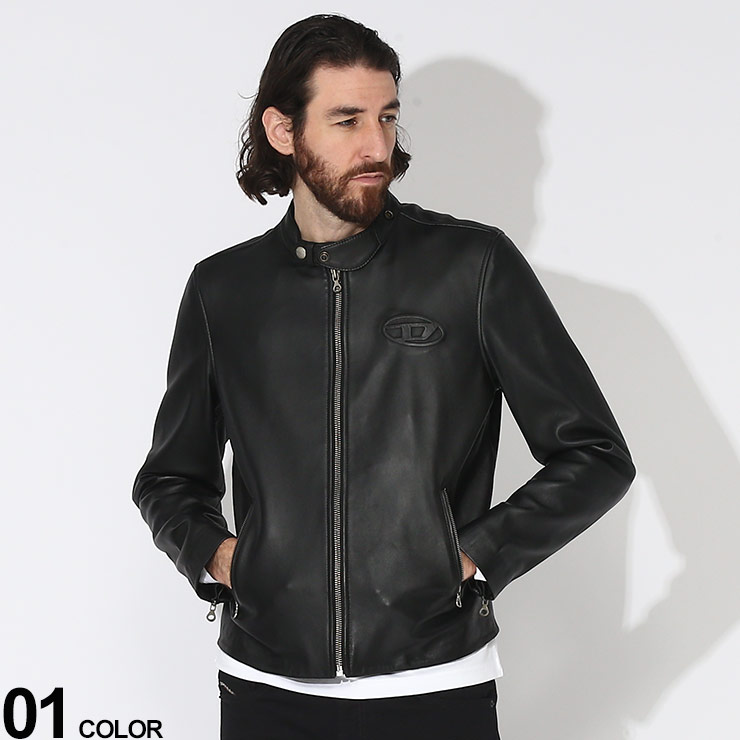 DIESEL ブラック シングルライダースジャケット DIESEL ライダース