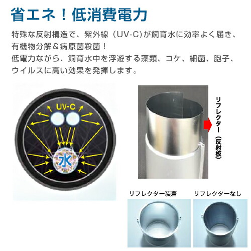 楽天市場】エーハイム リーフレックスUV殺菌灯 500 (適合水量300〜500L