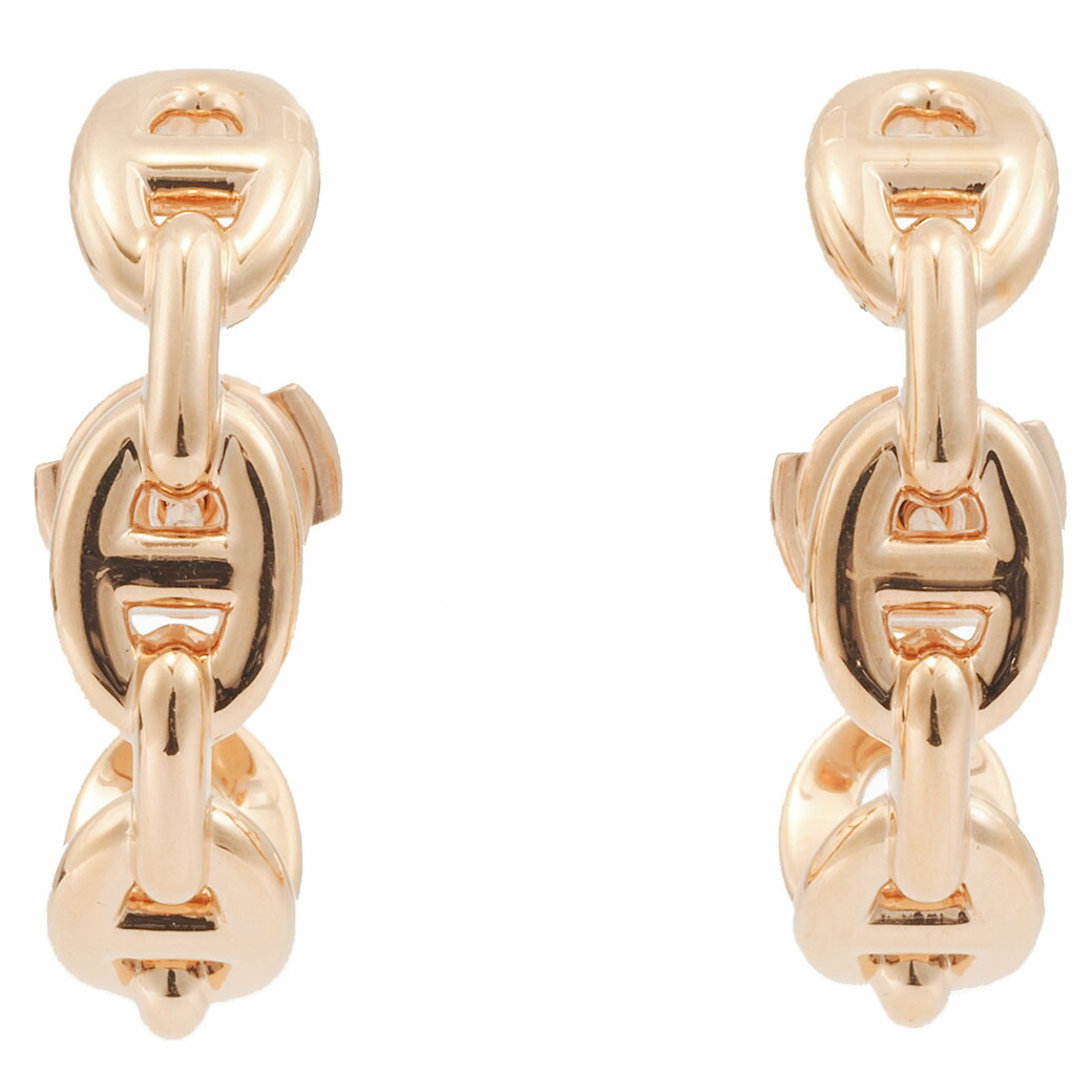 チ*ダ様 HERMES シェーヌダンクル ローズゴールドピアス チ*ダ様