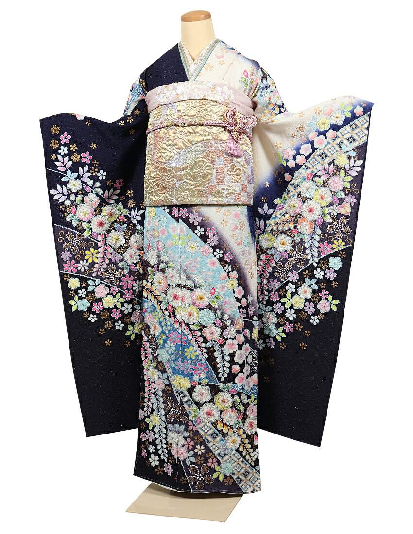 振袖 豪華 桐屋 翠山工房 金通し 金彩 辻が花 身丈164cm 撥水加工