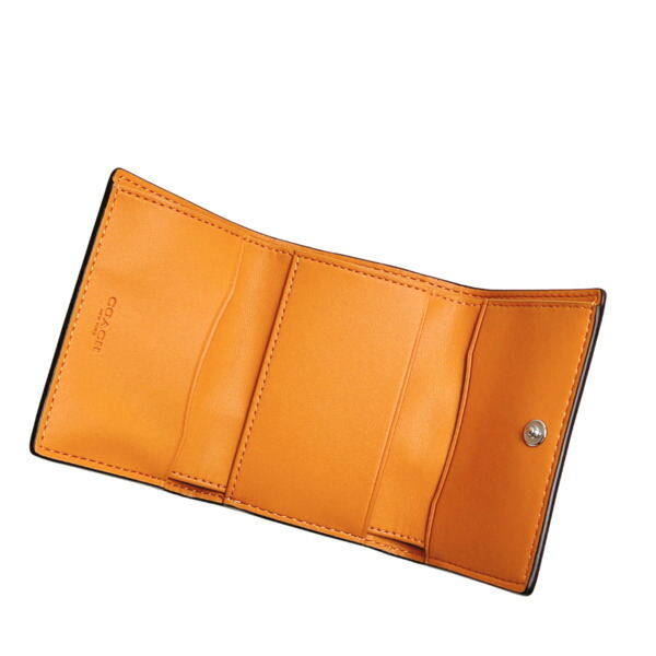 COACH コーチ 折り財布 マイクロウォレット ミニ財布 オレンジ