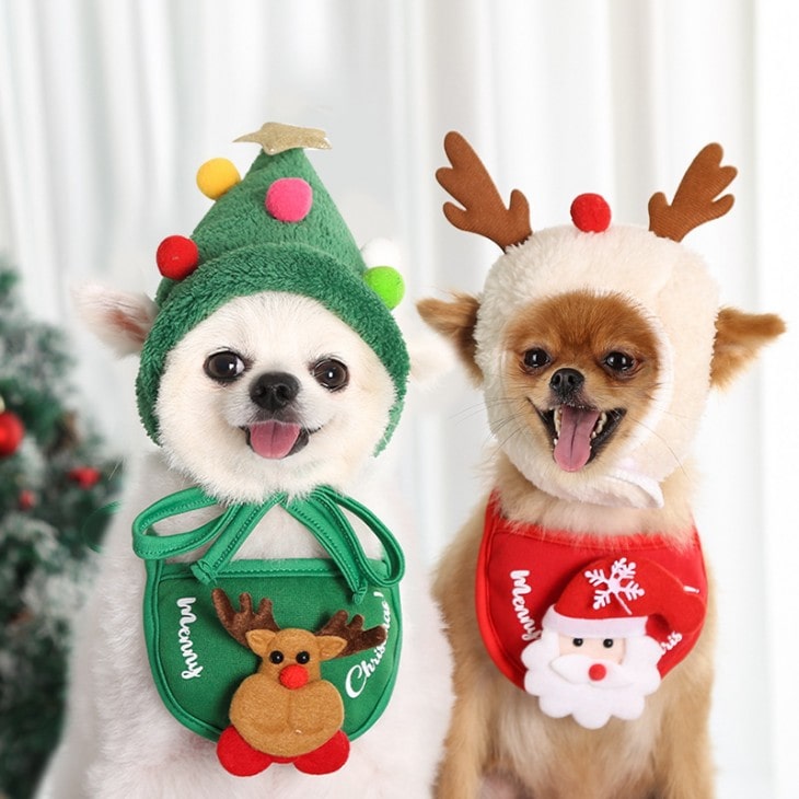 犬服ハンドメイド クリスマスSSサイズ伸縮性ありで軽い♡