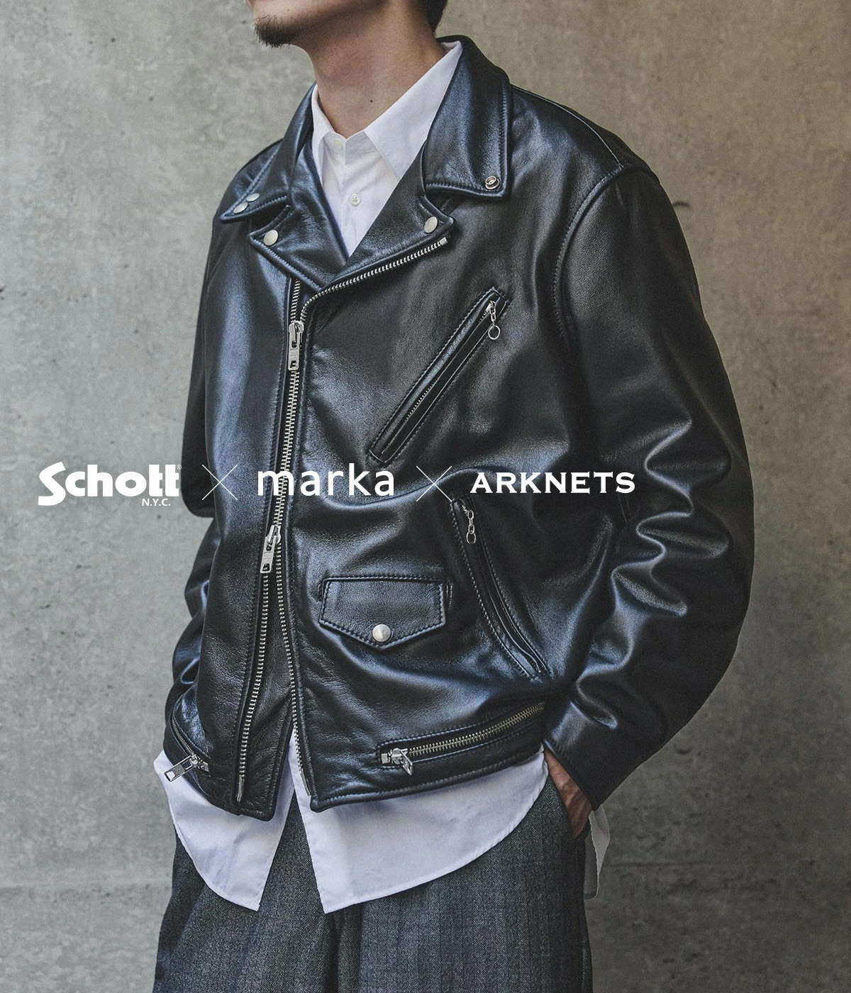 楽天市場】[送料無料]marka : 別注 Schott x marka for ARKnets DOUBLE