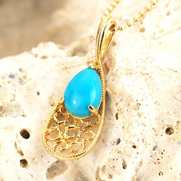 GSTV K18YGスリーピングビューティーターコイズ ペンダントブローチ