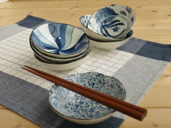 楽天市場】美濃焼 染付 絵変り 8客小付鉢揃 11cm11cm高4cm かわいい