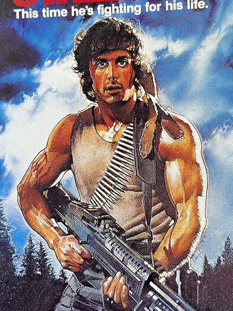 新品 80年代 ビンテージ 映画 ランボーⅢ シルベスター・スタローン 生地