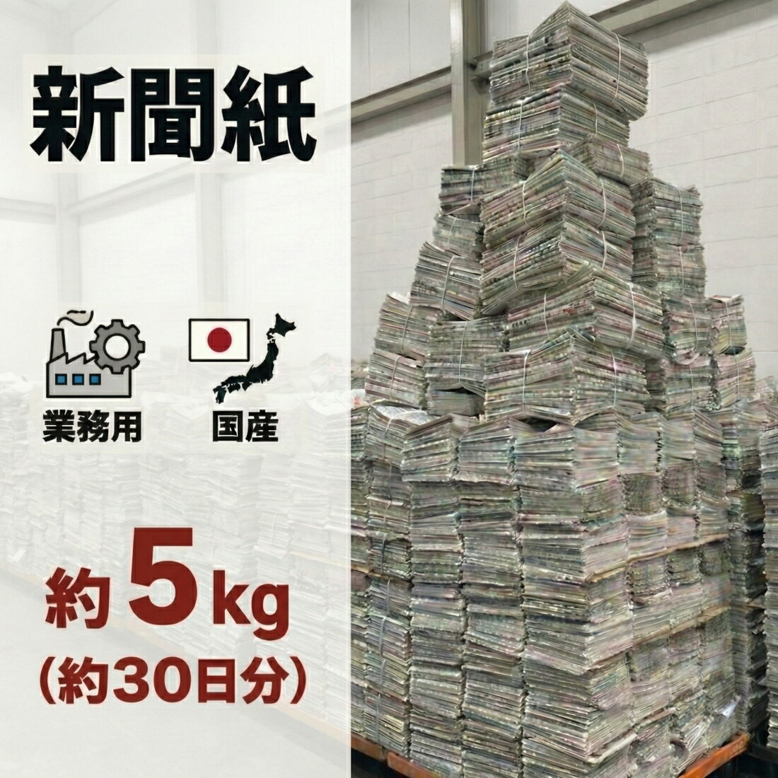 楽天市場】新聞紙 5kg 30日分 完全未使用予備紙使用 チラシなし ペット