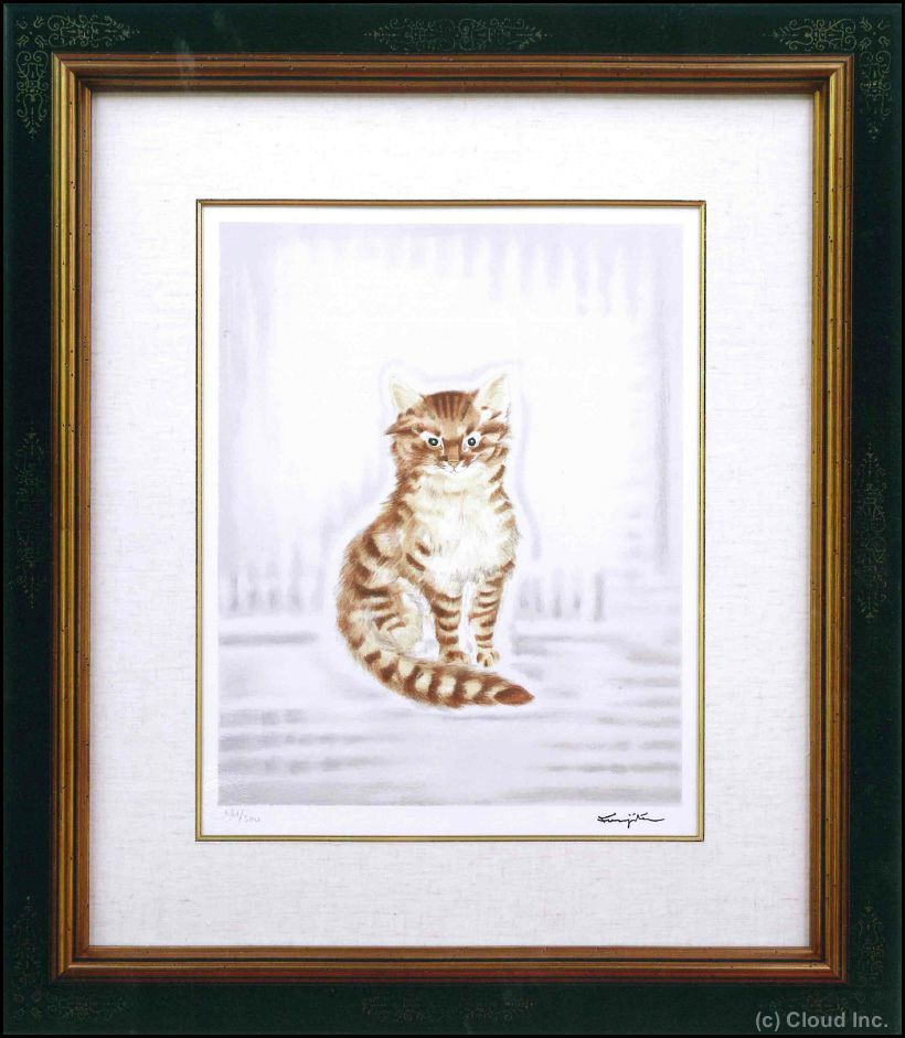 レオナール・フジタ、藤田嗣治、巨匠、猫の教室、希少画集画、新品額装