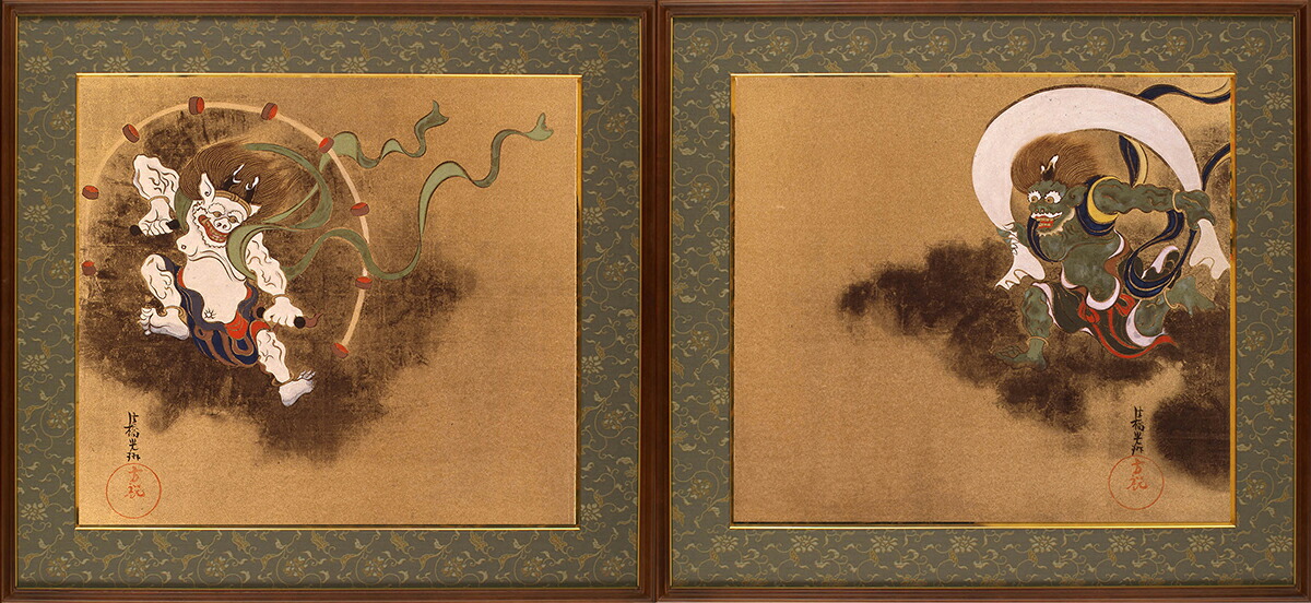 中尾変アート（大サイズ）現代アート風神雷神図