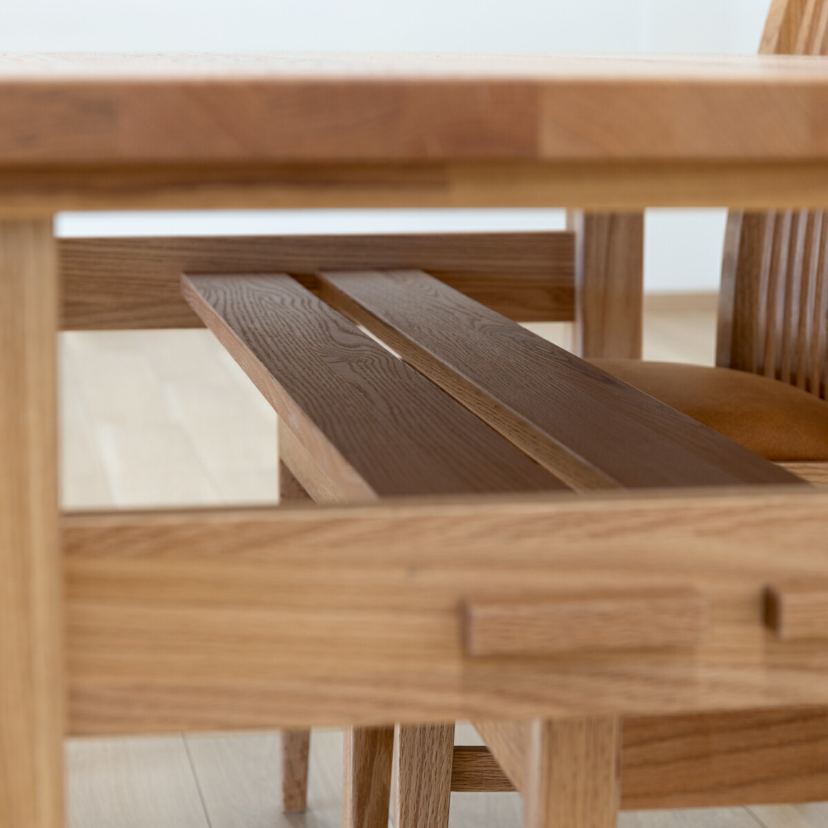 楽天市場】ダイニングテーブル 長方形 収納 棚付き 木製 無垢材 オーク