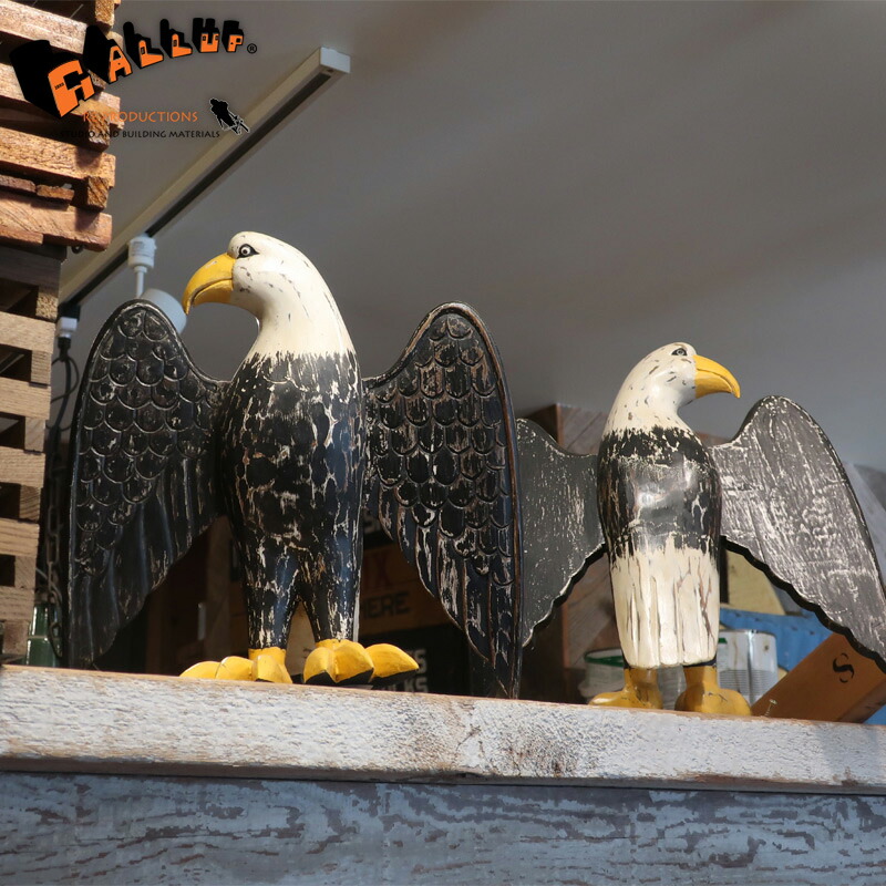 ボールドイーグル 鷲 樹脂製 置物 オブジェ ガーデン 彫刻風 143-211