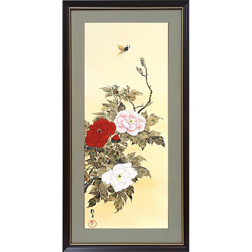酒井抱一筆【四季花鳥図 4幅セット 桜・燕子花・秋草・芦】二重箱入