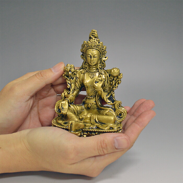 楽天市場】観音菩薩様 高さ11.5cm S19015 金 ゴールド 自在菩薩 観世音