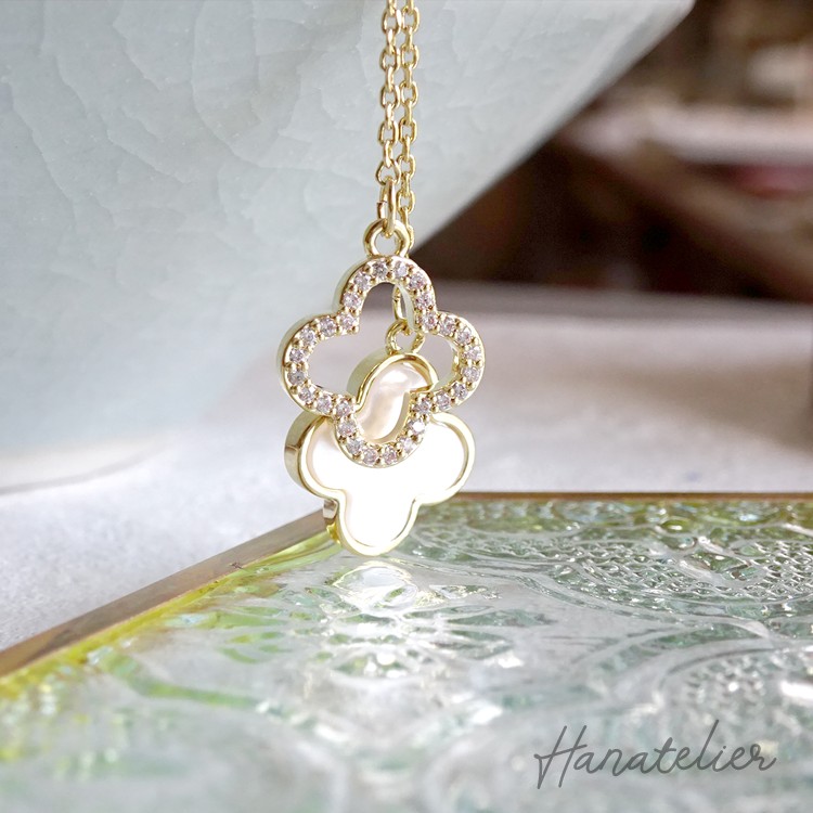 楽天市場】【SILVER登場！】2連シェルクローバーのラリエット