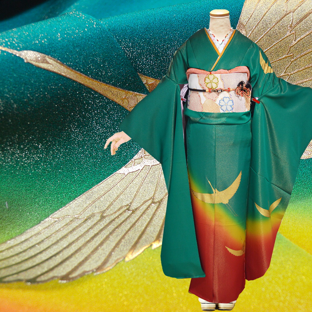 売約済み【WA - modern】京友禅振袖3点セット(振袖袋帯長襦袢) WA