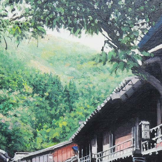 楽天市場】絵画 油絵 妻籠宿 F30号 （澤井進） 送料無料 【肉筆