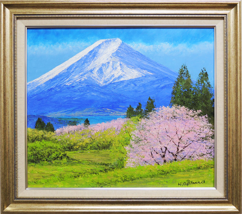 小川久雄 油絵 M4号 鳥海山 風景画