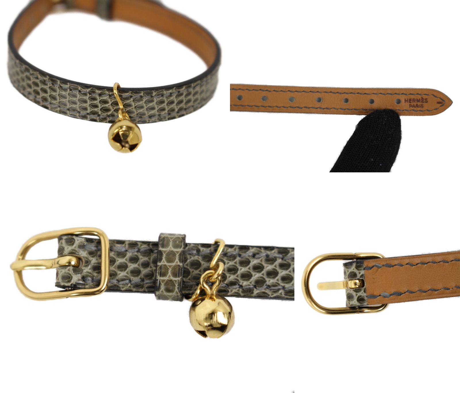 楽天市場】HERMES エルメス 首輪 猫用 W 刻印 1967年頃製造 グレー系