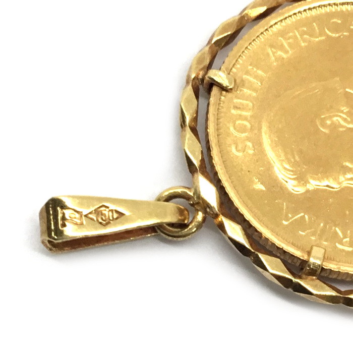 楽天市場】【K22】/K18 ペンダントトップ 約4.3g 10/1oz 22金 枠18金