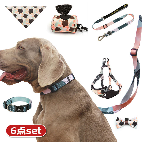 大型犬 英国高級 ハーネス リード カーラー(首輪) お散歩バック リボン