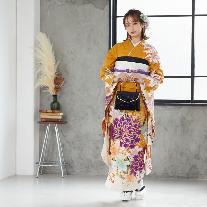 出撃様用 振袖3点セット 身丈162cm sMH00 出撃様用 振袖3点セット 身丈