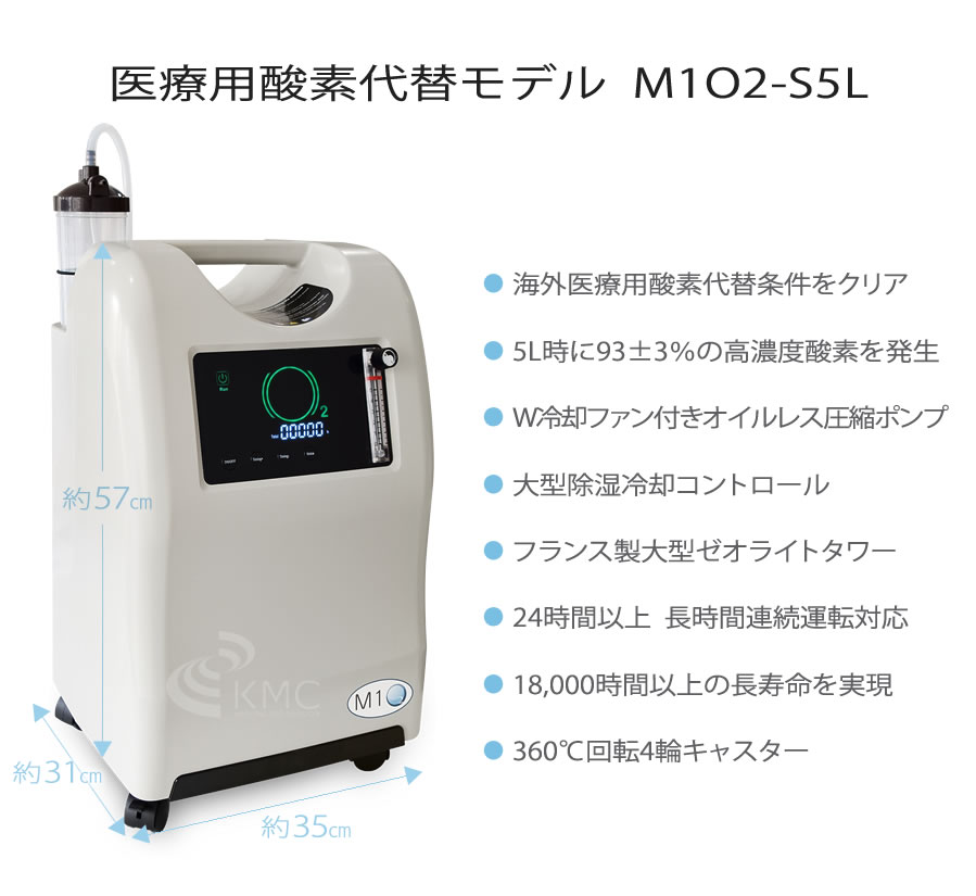 楽天市場】エムワンオーツーエス5L【日本製】【自宅支援モデル】【酸素