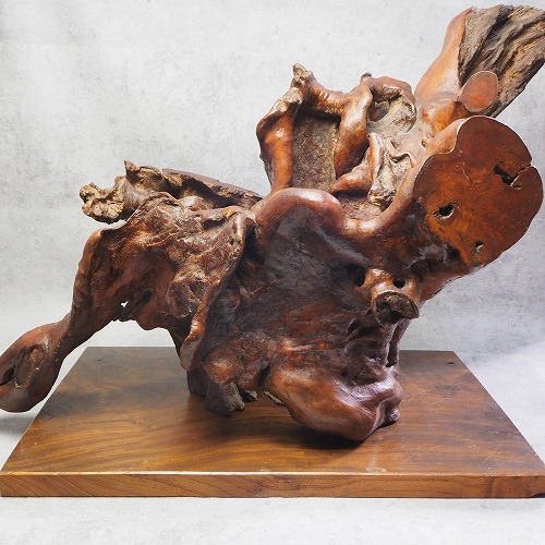 古い 木彫 面 おきな 民芸 古道具 アンティーク オブジェ 古い 木彫 面