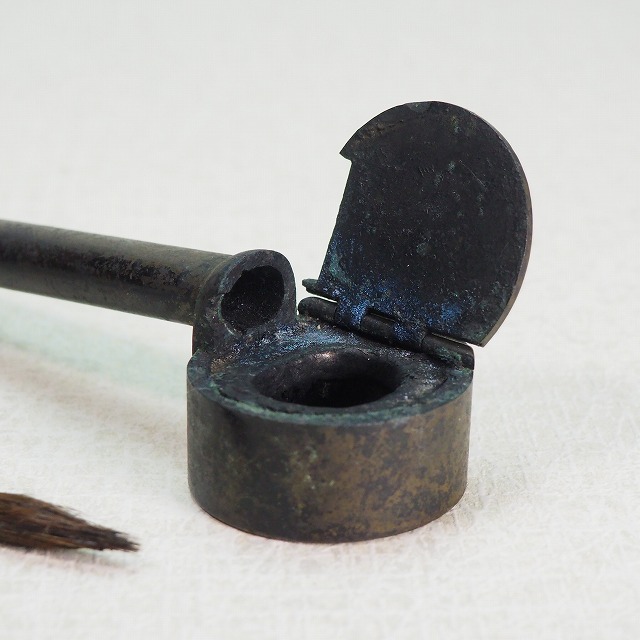 楽天市場】矢立 墨壺 筆付き 0078文具 書道具 墨 筆 【中古】古道具 古