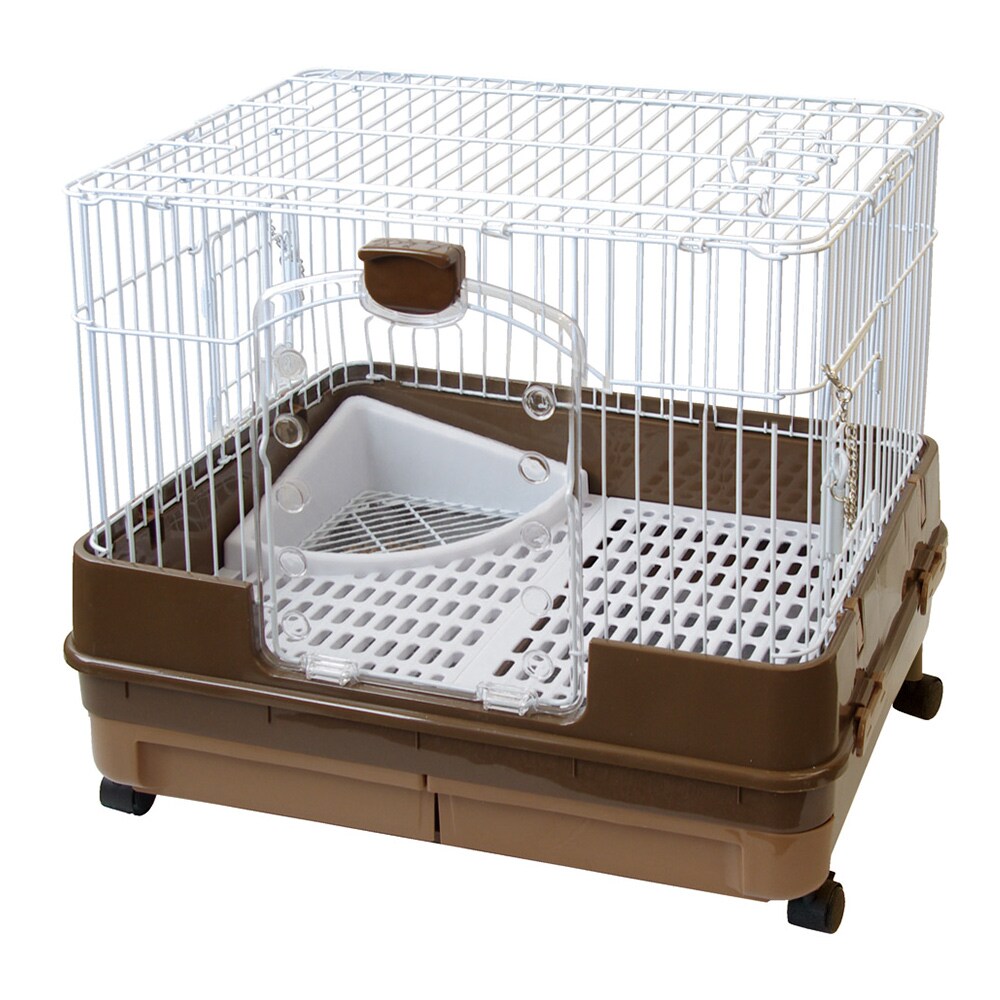 楽天市場】マルカン うさぎのカンタンおそうじケージ ワイドBの通販