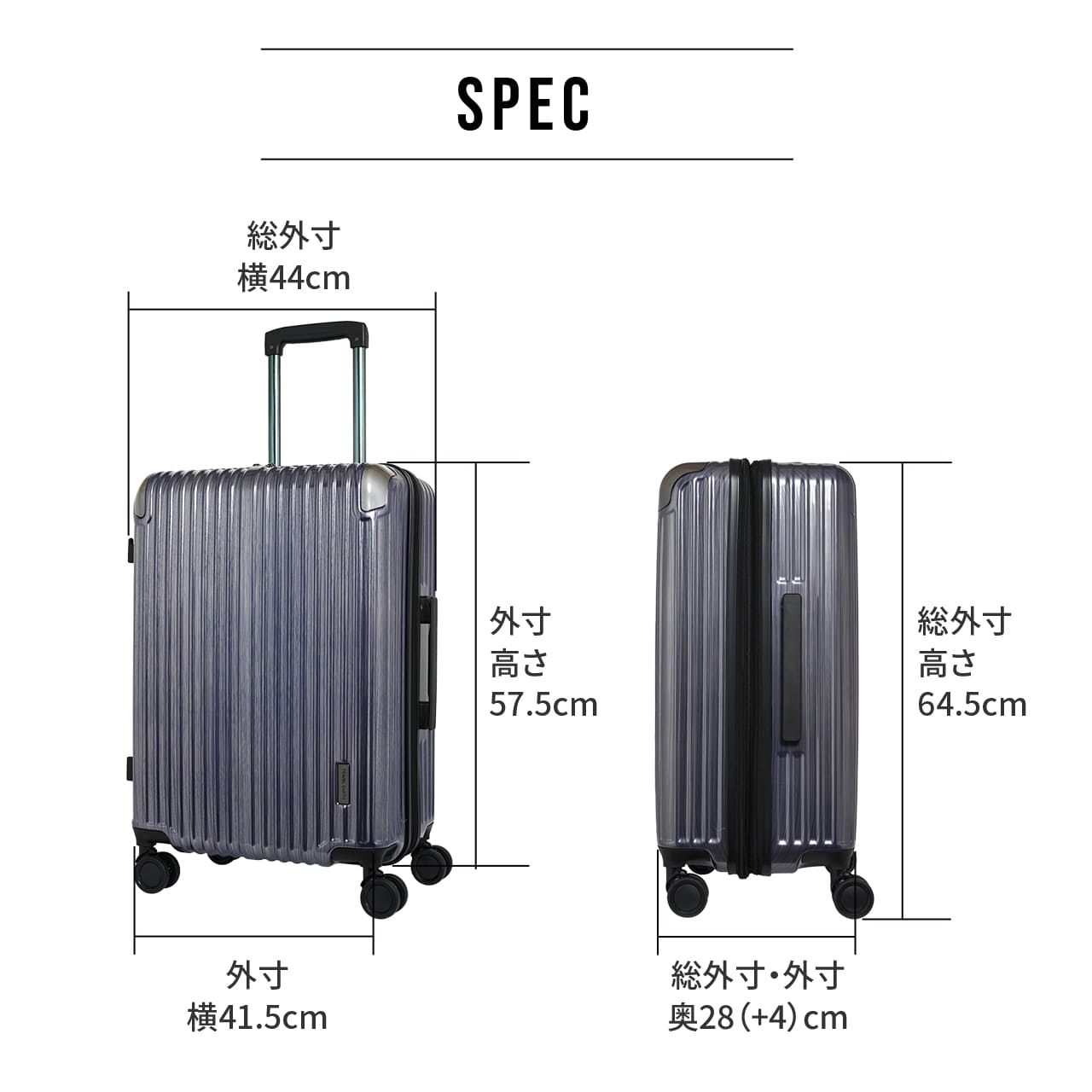 楽天市場】TRAVEL EARTH スーツケース キャリーケース 中型 Mサイズ