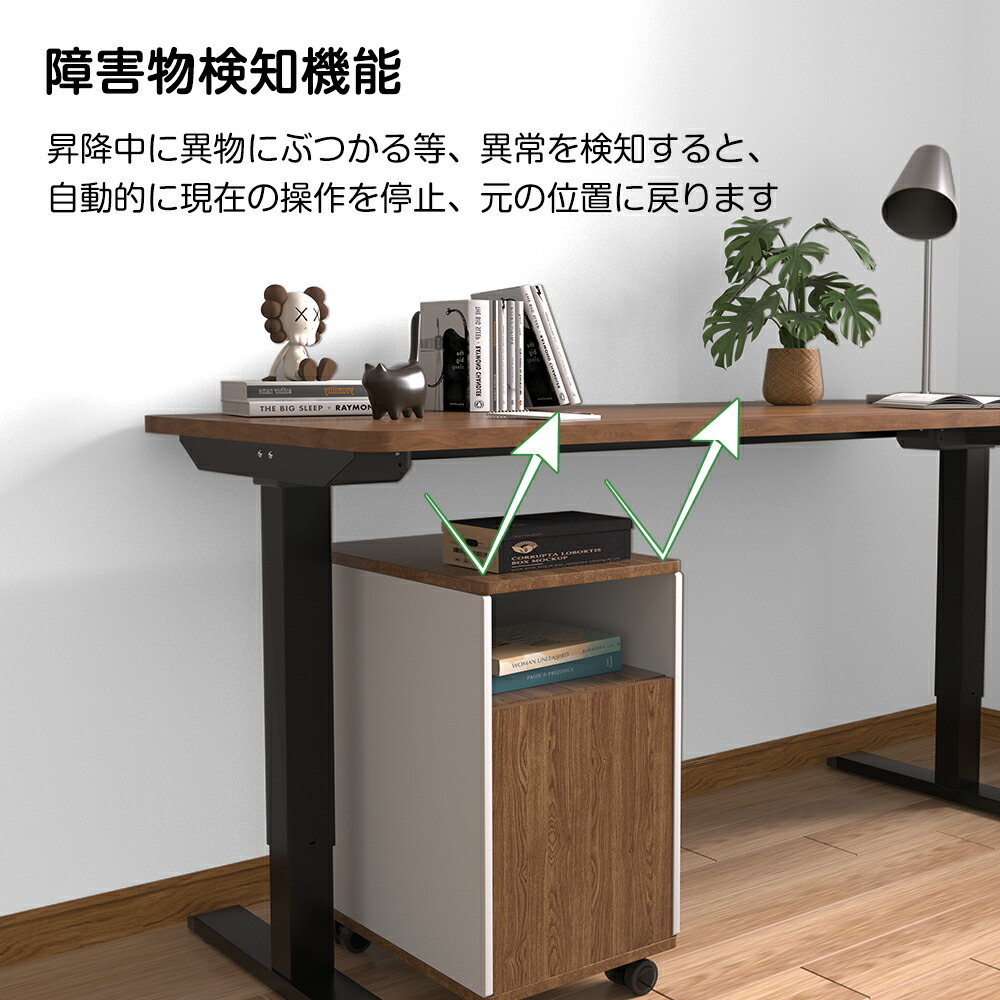 LSTLIFT 昇降式デスク 120cm 引き出し付き USB-C ブラック