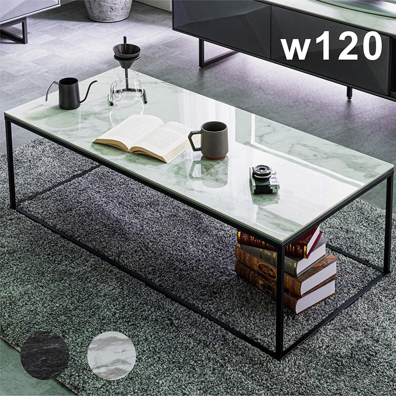 モダンテーブル 石材風天板