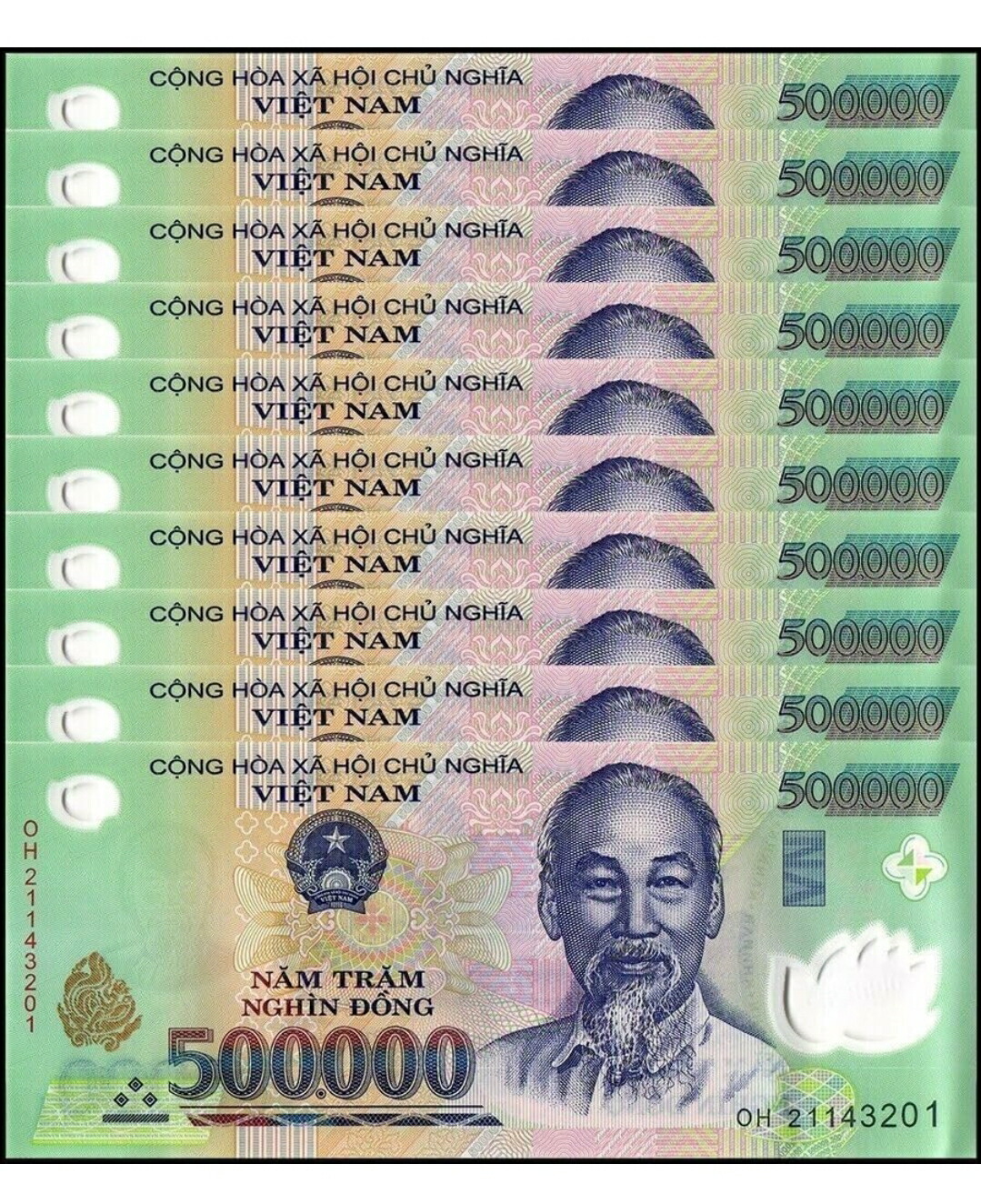 楽天市場】【品質保証書付】ベトナム ドン 50万ドン 10枚 ベトナムドン