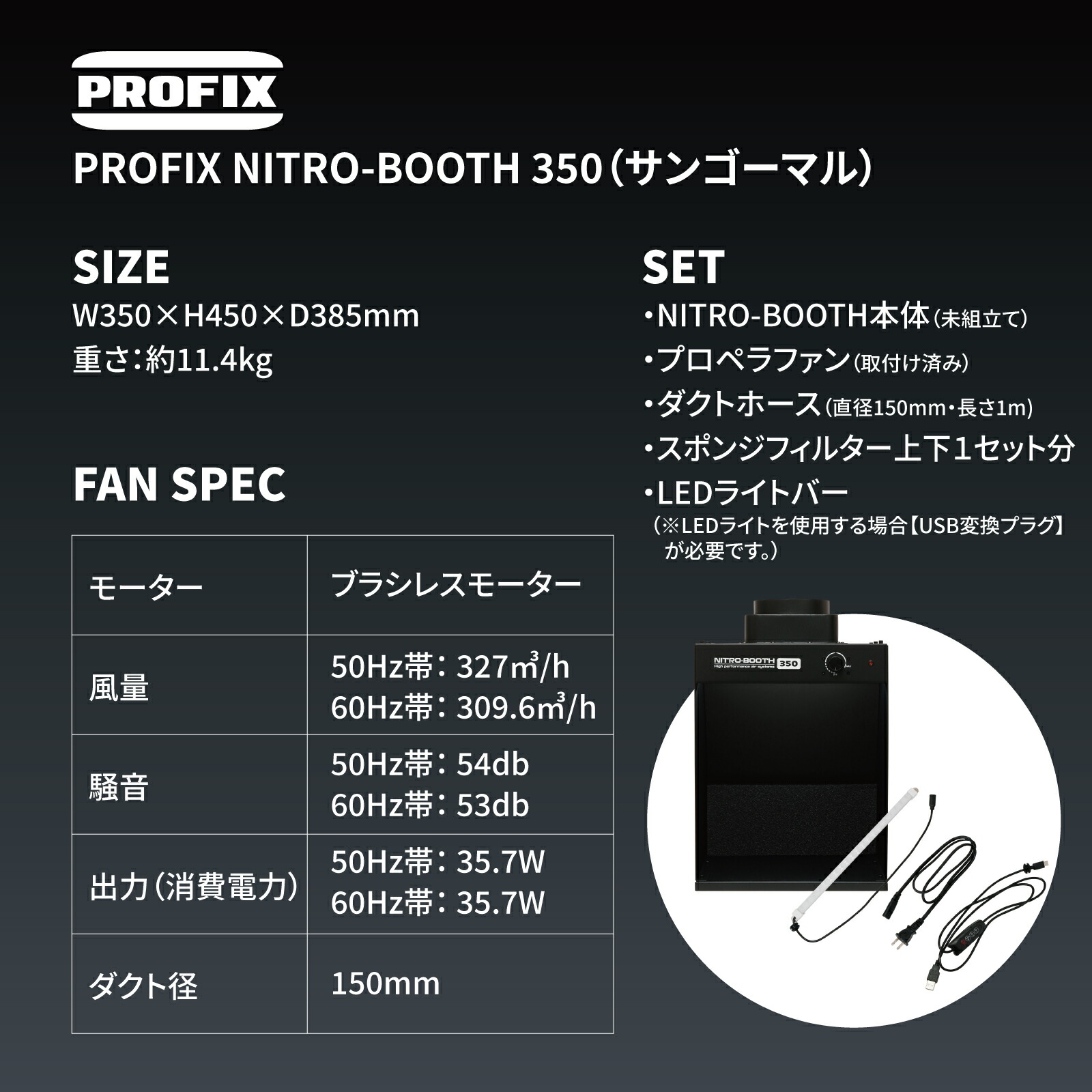 NITRO-BOOTH 350 高性能エアシステム 塗装ブース PROFIX NITRO-BOOTH